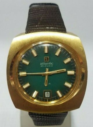 Vintage Atlantic V.  I.  P.  Automatic Watch Special Edition 25 Jewels Very Rare