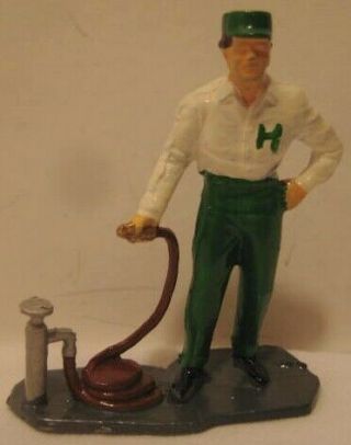 Old Lead Hess Gas Station Attendant Ready With Air Pump