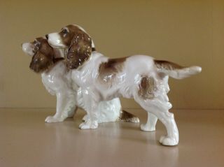 Hutschenreuther Selb Germany Kunstabteilung US Zone Spaniel Dog Figurines 3