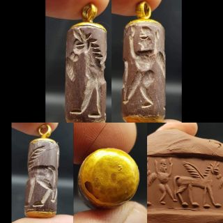 Gold Plated Pendant With Old Intaglio Stone 43