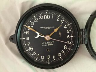 Vintage U.  S.  Navy Ships Deck Clock,  Made by Chelsea Clock CO,  Boston WWII 2