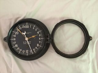 Vintage U.  S.  Navy Ships Deck Clock,  Made by Chelsea Clock CO,  Boston WWII 6