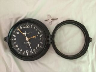 Vintage U.  S.  Navy Ships Deck Clock,  Made by Chelsea Clock CO,  Boston WWII 7