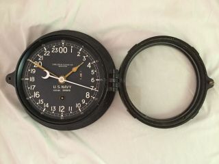 Vintage U.  S.  Navy Ships Deck Clock,  Made by Chelsea Clock CO,  Boston WWII 8