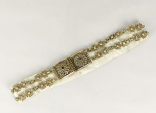 Antique 19/20thc Bedouin Floral Filigree Chain Linked Belt With Ornate Buckle