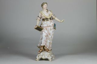 Antique German 19th Century Kpm Berlin Porcelain Figure Of A Lady Quality