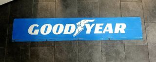 VINTAGE GOODYEAR PORCELAIN DOUBLE SIDED SIGN1960s 66IN LONG 8