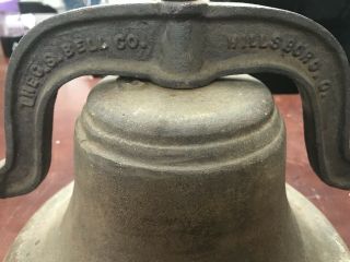 SCARCE ANTIQUE CAST IRON BELL WITH YOKE C.  S.  BELL CO.  NO.  62 HILLSBORO OHIO 2