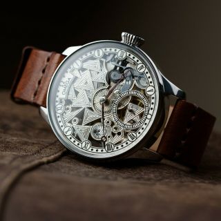 Omega Skeleton Mens Watch Swiss Pocket Mechanism Marriage Vintage Wristwatch