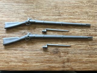 Cxr Marx Springfield Rifles With Bayonets.  1/6 Scale,  Gray