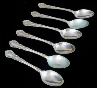 Antique 1890 R Wallace Sterling Silver Tea Spoon Sugar Coffee Spoons Set Of 6
