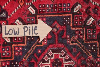 Antique Geometric Tribal Lori Area Rug Hand - made Oriental Wool Carpet RED 5 ' x8 ' 10