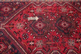 Antique Geometric Tribal Lori Area Rug Hand - made Oriental Wool Carpet RED 5 ' x8 ' 11
