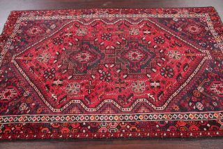 Antique Geometric Tribal Lori Area Rug Hand - Made Oriental Wool Carpet Red 5 