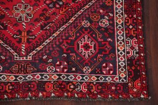 Antique Geometric Tribal Lori Area Rug Hand - made Oriental Wool Carpet RED 5 ' x8 ' 6