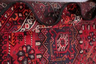 Antique Geometric Tribal Lori Area Rug Hand - made Oriental Wool Carpet RED 5 ' x8 ' 7