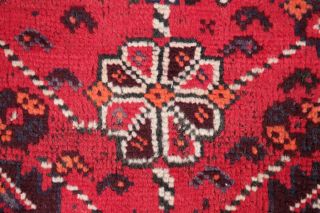 Antique Geometric Tribal Lori Area Rug Hand - made Oriental Wool Carpet RED 5 ' x8 ' 9