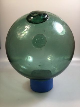 Vintage Large Green 11 1/2 Inch Japanese Glass Fishing Float