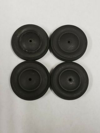 Vintage Toy Car Truck Vehicle Replacement (4) Black Rubber Tires Wheels