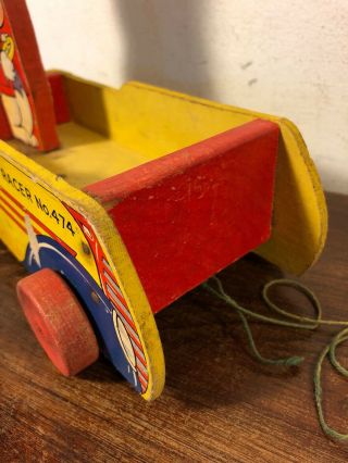 Rare Vintage Fisher Price Bunny Racer 474 Wooden Pull Toy 1942 5