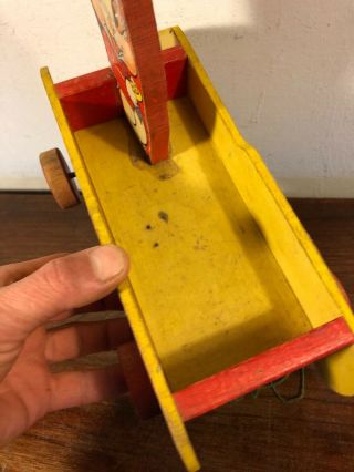 Rare Vintage Fisher Price Bunny Racer 474 Wooden Pull Toy 1942 7