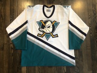 Rare Vintage Authentic Ccm Center Ice Anaheim Mighty Ducks Hockey Jersey Size 52