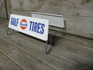 Vintage Gulf Tires Advertising Tire Rack Stand Display Sign Gas & Oil 2
