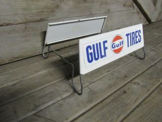 Vintage Gulf Tires Advertising Tire Rack Stand Display Sign Gas & Oil 3