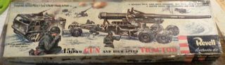 Vintage [1956] Revell 155mm Gun & High Speed Tractor 1/40