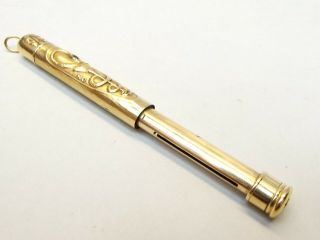 Antique Bowl of Hygeia Mechanical Pencil Pen Chatelaine Pendant Snake 14k Gold 4
