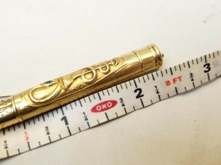 Antique Bowl of Hygeia Mechanical Pencil Pen Chatelaine Pendant Snake 14k Gold 8