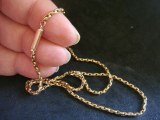 Antique Victorian Solid 9ct Rose Gold Chain With Barrel Clasp 4.  3 Grms 17 Ins