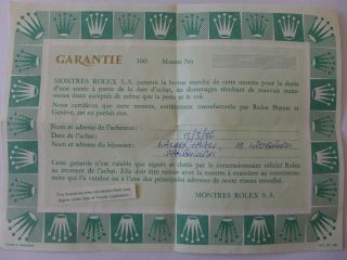 Very Rare Vintage Late 1980s Blank Rolex Daytona Sub Certificate Guarantee