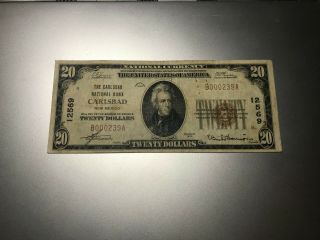 Carlsbad,  Mexico National Bank Note.  Charter 12569.  Rare Rare