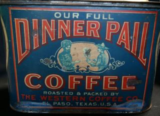 Rare Antique Tin Litho Western Coffee Co El Paso TX 