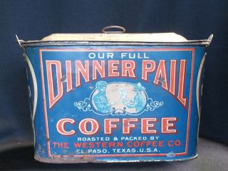 Rare Antique Tin Litho Western Coffee Co El Paso TX 