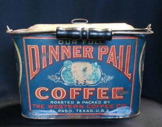 Rare Antique Tin Litho Western Coffee Co El Paso TX 