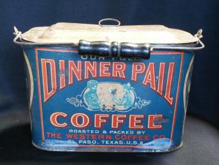 Rare Antique Tin Litho Western Coffee Co El Paso TX 