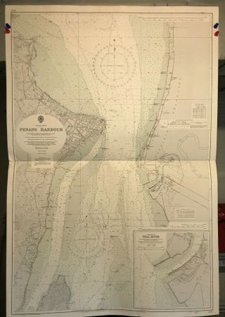 Malacca Strait Penang Harbour Navigational Chart / Hydrographic Map 3732 Prai