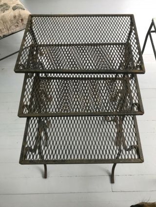 VINTAGE Wrought Iron Patio Furniture Set - WOODARD/Black/USED 10
