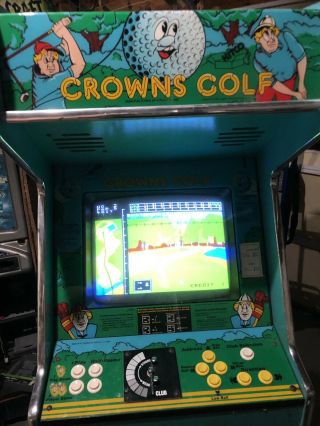 Crowns Golf Arcade Cabinet By Sega Rare 1984 Video Game Entertainment Machine