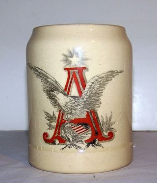Anheuser - Busch / Budweiser Pre Pro A & Eagle Pottery Stein - Extremely Rare