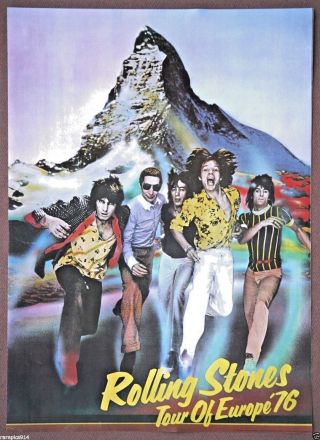 The Rolling Stones Vintage European Tour Concert Poster 1976