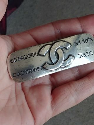 Authentic Vintage Chanel Hairclip Silver