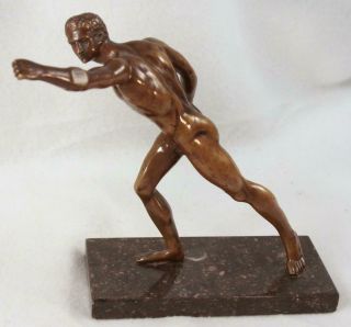 Fine Grand Tour Bronze Of A Nude Athlete After Borgheisischer Fechter Fencer