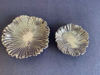 Pair Marked Spanish Sterling Silver 925 Centerpieces,  Trays