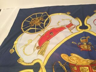 Hermes Paris Vintage Silk Scarf Springs Ledoux Blue Rare Fast ship 4