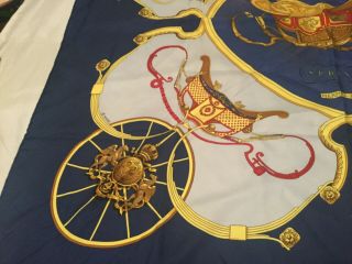 Hermes Paris Vintage Silk Scarf Springs Ledoux Blue Rare Fast ship 7