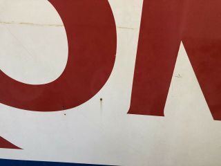 Vintage Large 84” X 46” EXXON Gas Station Sign All Frame/Sign/Hangers 8
