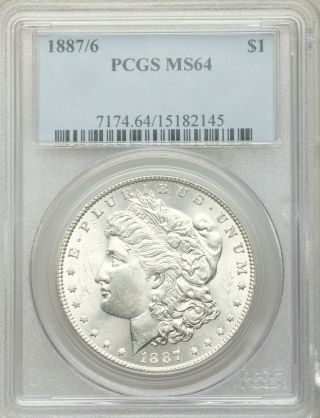 1887/6 P Pcgs Ms64 Rare Overdate Top 100 Vam - 2 Morgan Dollar Gem Bu Bright White